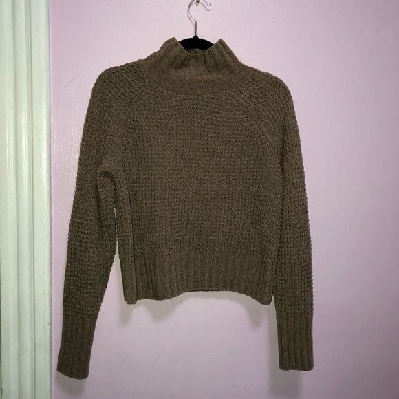 Hippie Rose Turtleneck Brown Sweater - Picture 1 of 5